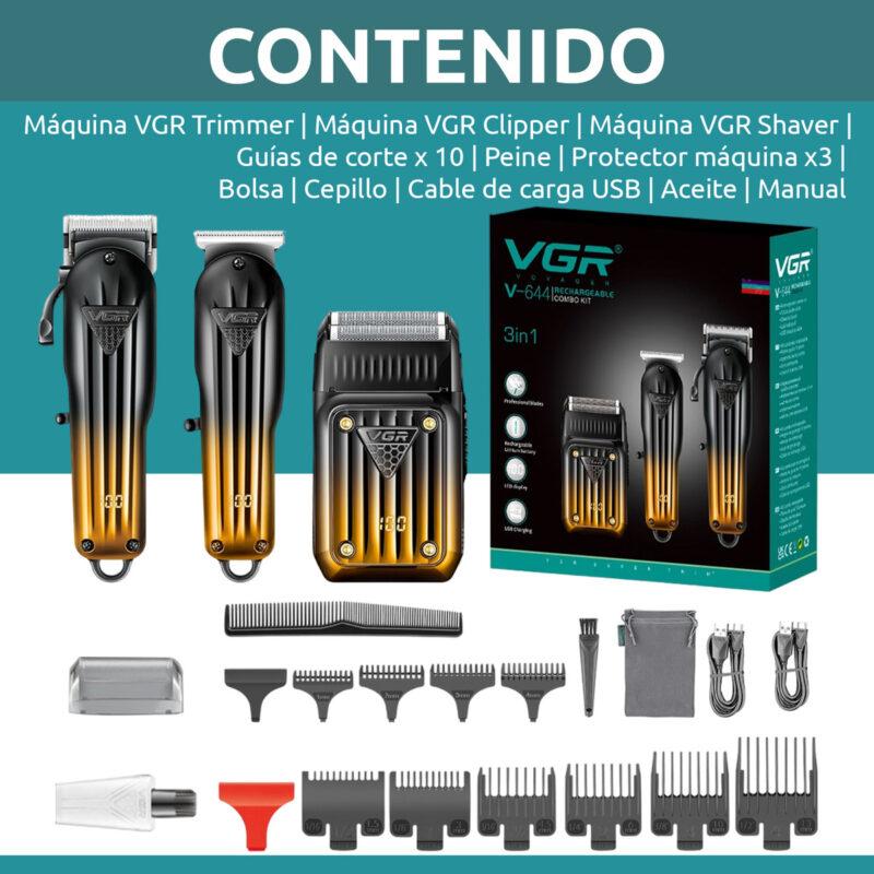 VGR V-644 Professional Electric Hair Clipper for Men - Rechargeable, Multi-Use, Stainless Steel Blades