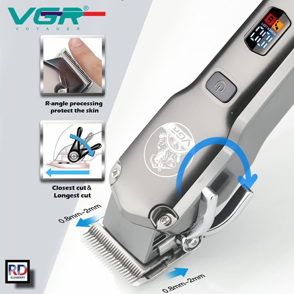 V-675 - Professional Electric Hair Clipper for Men Rechargeable from VGR - 2 Cutting Heads - Reciprocating - 250 Minutes of Use - LED Screen - Metal Frame — image 2