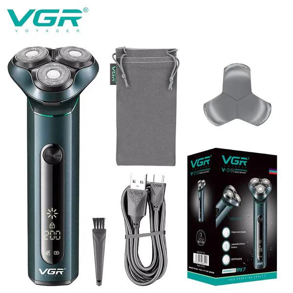 VGR V-310 - Professional Electric Hair Clipper and Smoothing Clipper for Men, Rechargeable, Water Resistant, with Three Rotating Shaving Heads — image 4
