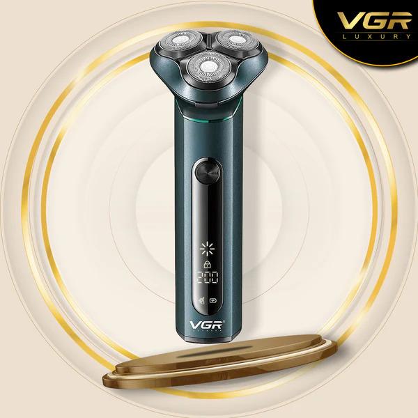 VGR V-310 - Professional Electric Hair Clipper and Smoothing Clipper for Men, Rechargeable, Water Resistant, with Three Rotating Shaving Heads