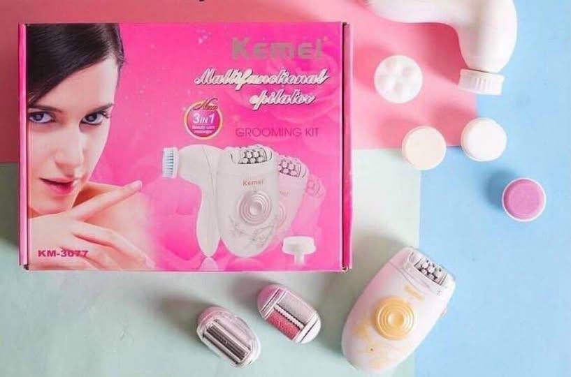 Kemei Km-3077 Electric Hair Clipper for Face and Body Rechargeable for Women - Multi-Use