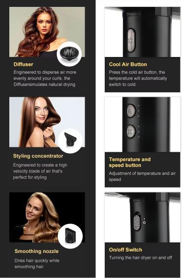 VGR V-427 Professional Hair Dryer - High-Spec Hair Dryer at 110,000 Rotations Per Minute — image 3