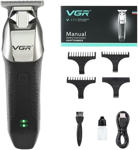 V-171 Professional Electric Hair Clipper for Men from VGR - Rechargeable, Black/Silver — image 2