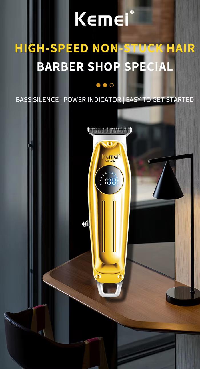 Km-2252 Professional Electric Hair Clipper for Men - Rechargeable - Multi-Head - Comfortable Design — image 2