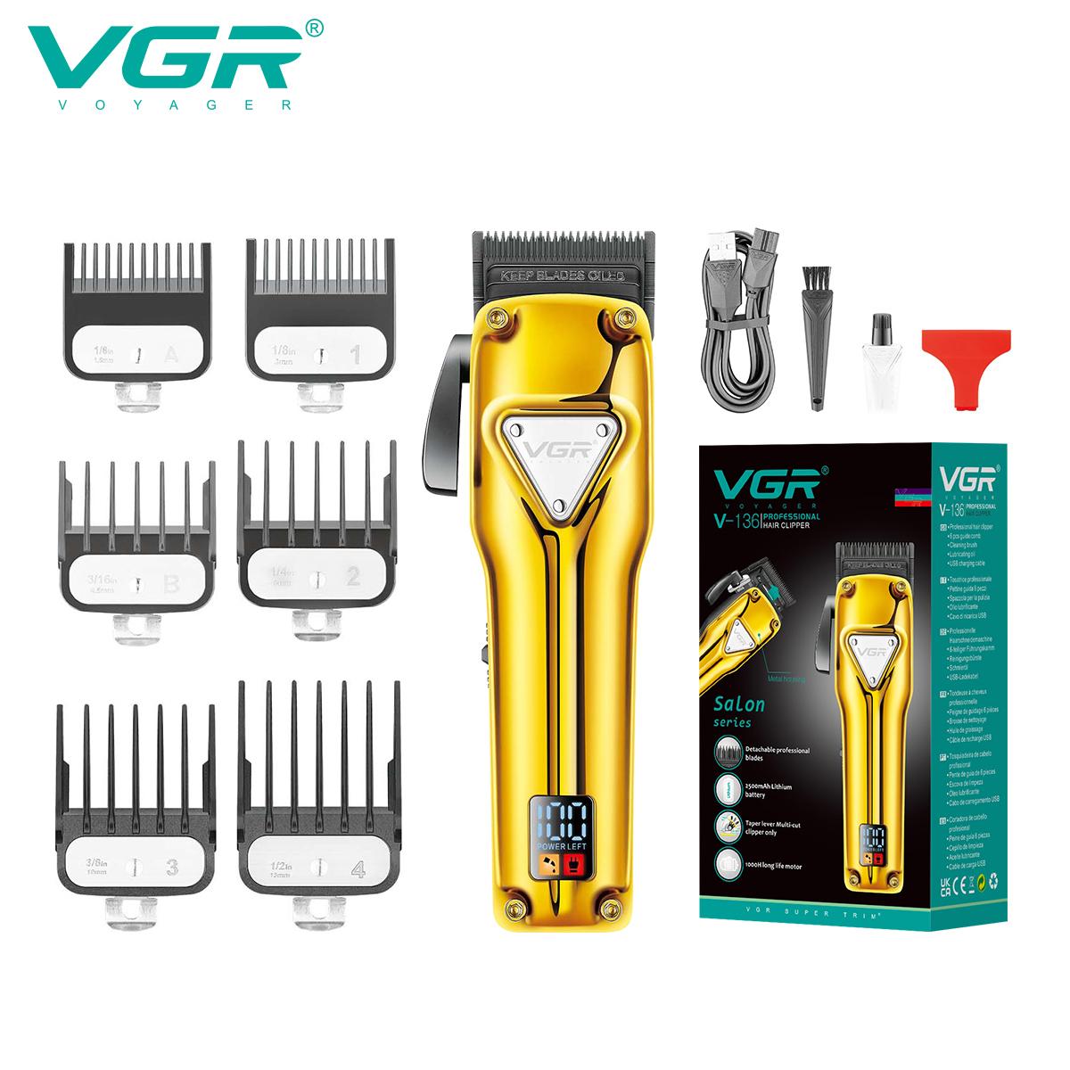 V-136 - Professional Electric Hair Clipper for Men from VGR, Rechargeable, Multi-Setting, Modern Design — image 4