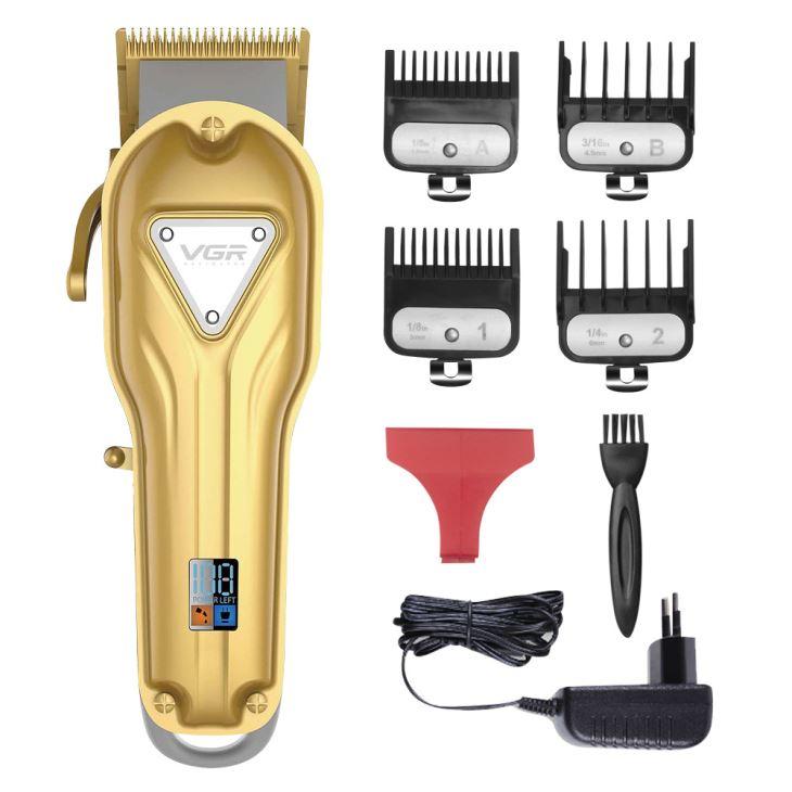 V-134 Professional Electric Hair Clipper for Men by VGR - Gold Color - 4 Heads - Charging up to 5 Hours — image 3