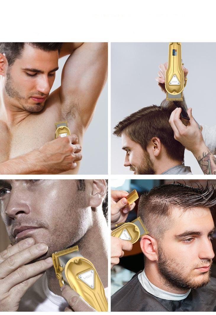 V-134 Professional Electric Hair Clipper for Men by VGR - Gold Color - 4 Heads - Charging up to 5 Hours — image 4