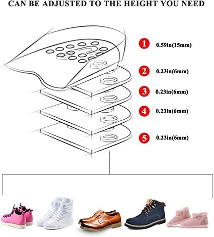 5-layer silicone height-raising shoe insole, adjustable, transparent and invisible, suitable for men and women — image 3