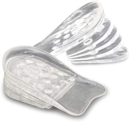 5-layer silicone height-raising shoe insole, adjustable, transparent and invisible, suitable for men and women