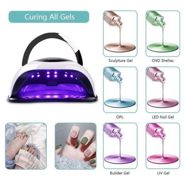 Sun nail dryer large size with timer and touch screen and sensor works with hands present -BQ5T — image 2