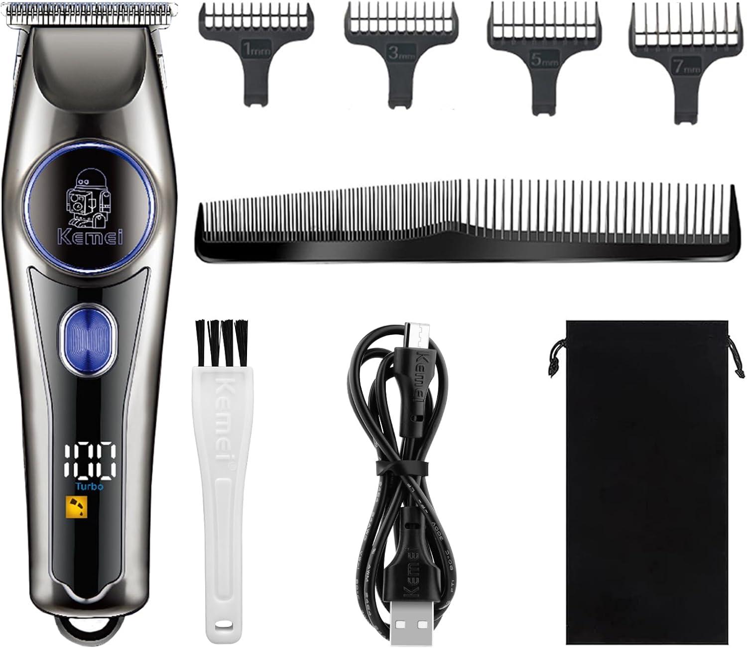 KM-642 Professional Electric Hair Clipper for Men - Rechargeable - Lithium Battery - Multiple Accessory Comb — image 2
