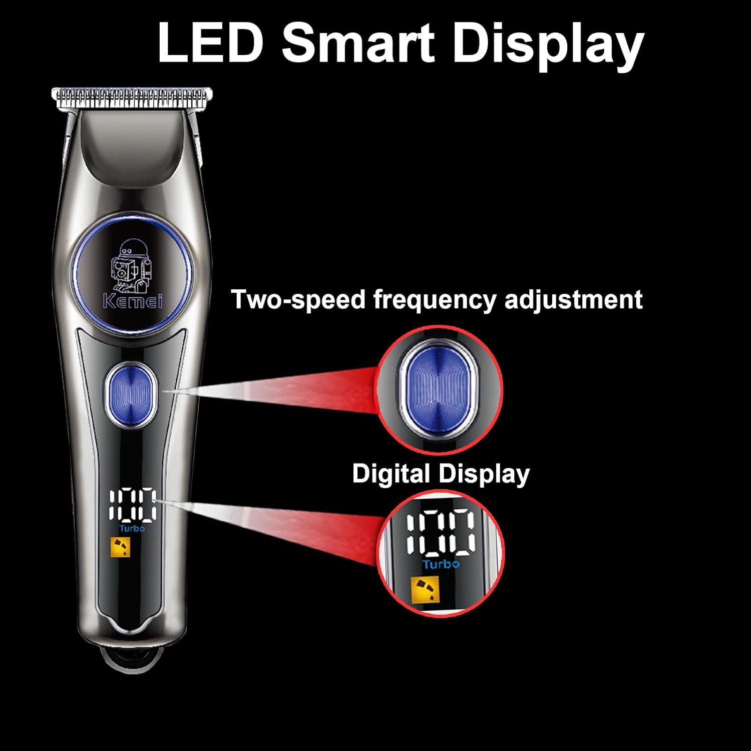KM-642 Professional Electric Hair Clipper for Men - Rechargeable - Lithium Battery - Multiple Accessory Comb — image 3