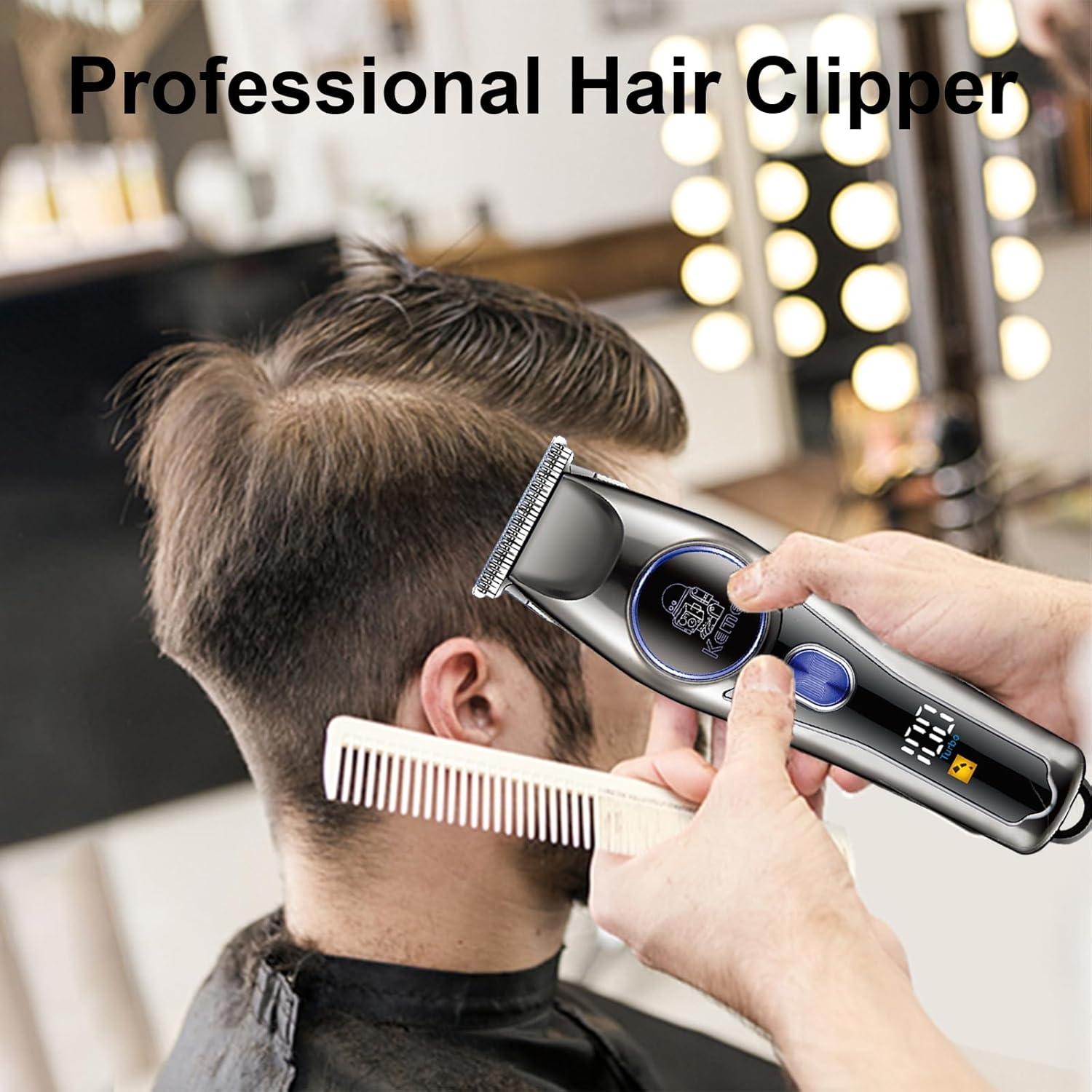 KM-642 Professional Electric Hair Clipper for Men - Rechargeable - Lithium Battery - Multiple Accessory Comb