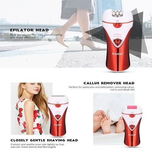 Kemei KM-1207 Hair Removal Machine – 3 in 1 for Women – Stainless Steel – 220-240 Volts — image 2