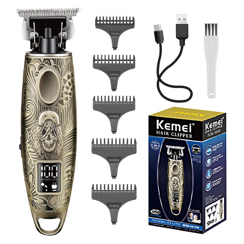 KM-3298 – Professional Electric Hair Clipper for Men, Cordless Rechargeable with LED Screen — image 2