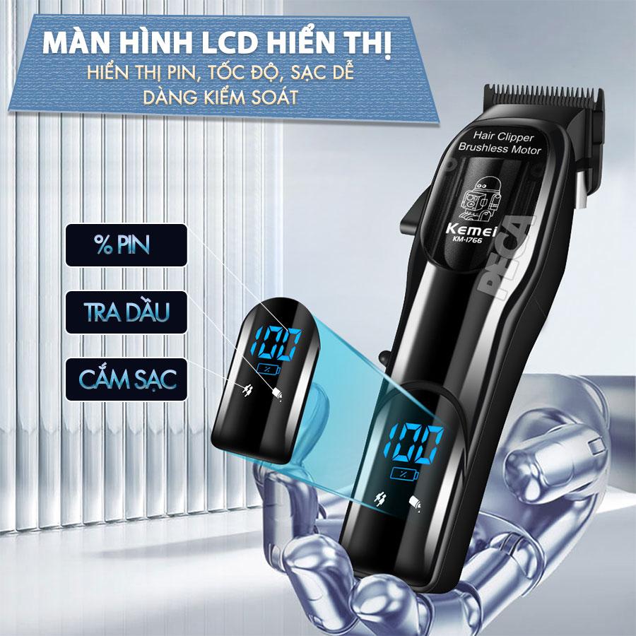 Kemei KM-1766 Professional Electric Hair Clipper for Men Rechargeable – 8 Preset Combs — image 2