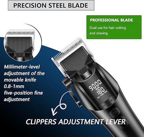KM-1858 – Professional Electric Hair Clipper for Men, USB Rechargeable, LED Screen, Multi-Purpose — image 4