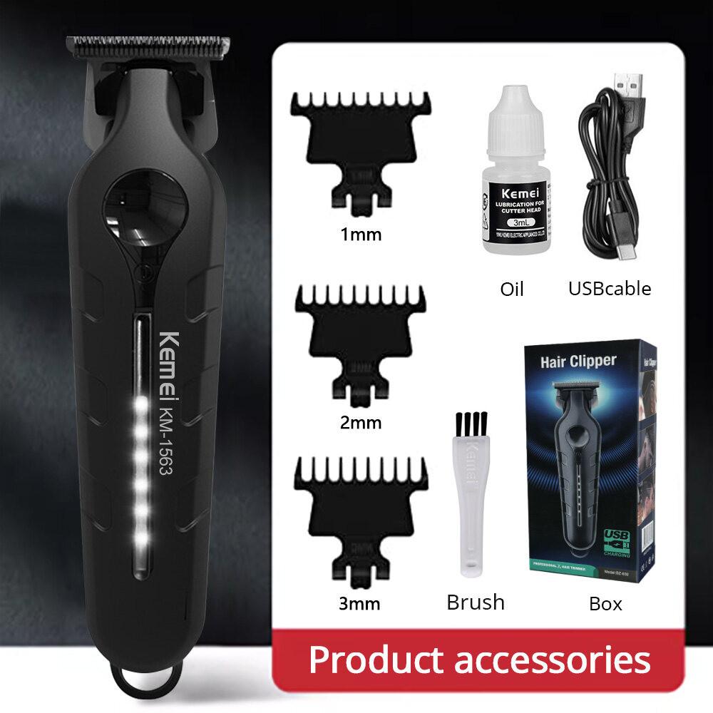 Kemei KM-1563 Electric Hair Clipper for Men – 7200 RPM, 3 Combs, Continuous Lighting, 3-Hour Operation — image 5