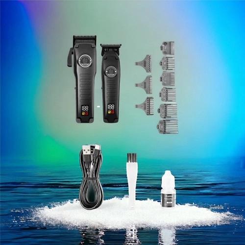 Electric Hair Clipper for Men KM-1827 – Professional, Rechargeable, T-shaped Blade, High-Capacity Lithium Battery, LED Screen — image 2