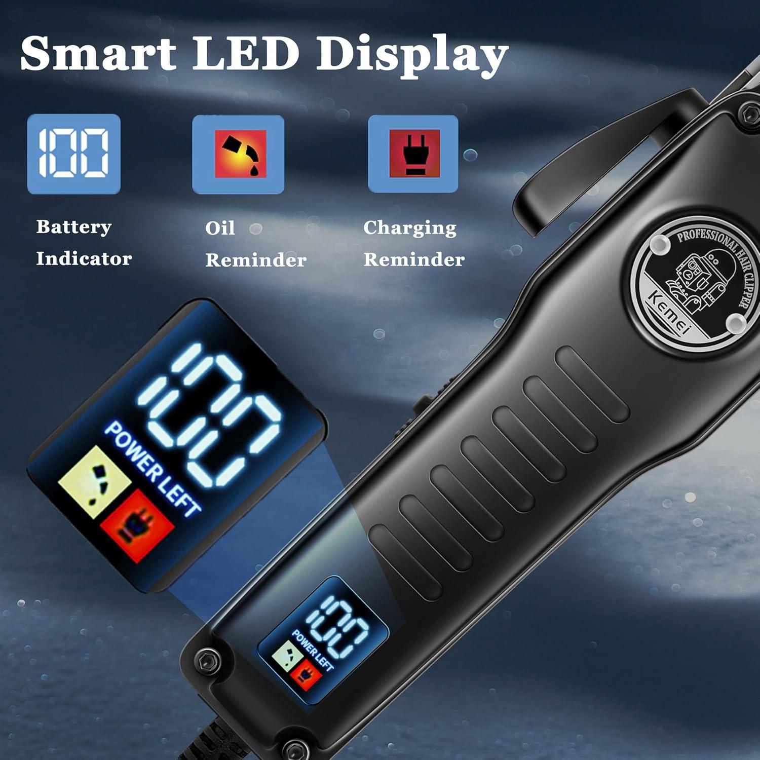 Electric Hair Clipper for Men KM-1827 – Professional, Rechargeable, T-shaped Blade, High-Capacity Lithium Battery, LED Screen — image 5
