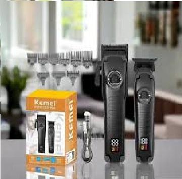 Electric Hair Clipper for Men KM-1827 – Professional, Rechargeable, T-shaped Blade, High-Capacity Lithium Battery, LED Screen
