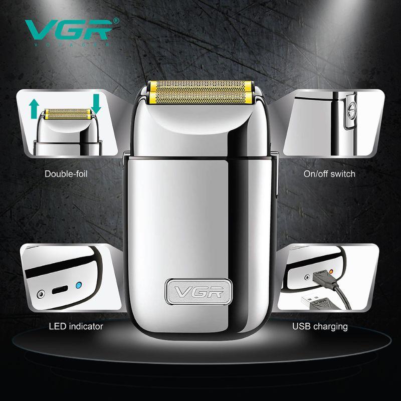 V-398 – Professional Electric Hair Clipper and Trimmer for Men from VGR, Rechargeable, 8 watts, Black Color — image 4