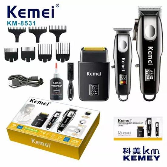 KM-8531 – Professional Electric Hair Clipper for Men from Kemei, Rechargeable, Multi-Function, Digital Screen