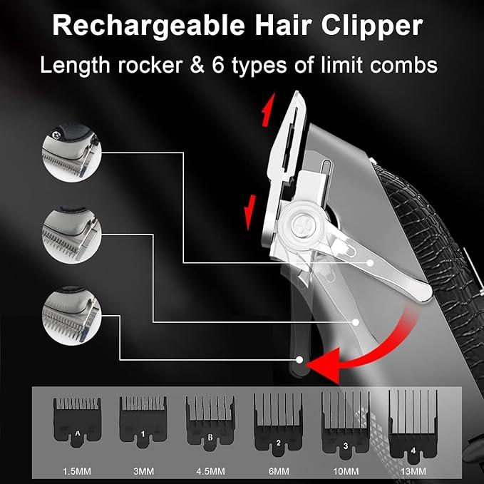 KM-K52S – Professional Electric Hair Clipper for Men Rechargeable, Black, from Kemei, 2000mAh Battery — image 5