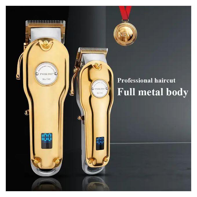Kemei KM-1986 Professional Electric Hair Clipper for Men - 5 Heads, Rechargeable, Corded and Cordless Operation