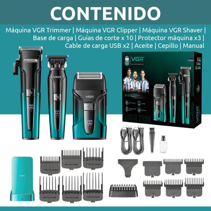 V-694 - VGR Professional Electric Hair Clipper, Rechargeable, for Men, 3-in-1 Tool Set — image 3