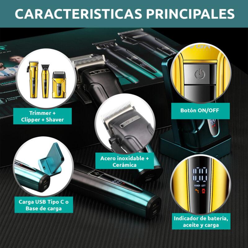V-694 - VGR Professional Electric Hair Clipper, Rechargeable, for Men, 3-in-1 Tool Set — image 5