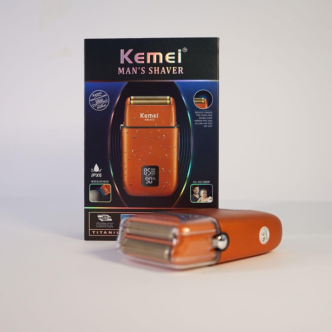 Kemei 872 Professional Electric Hair Clipper for Men - Digital LED Display, Water Resistant, Rechargeable