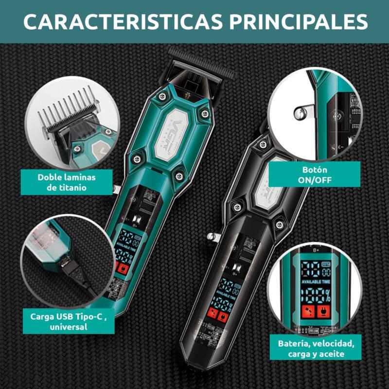 V-900 - VGR Professional Electric Hair Clipper for Men, Rechargeable, Ceramic Metallic Blades — image 2