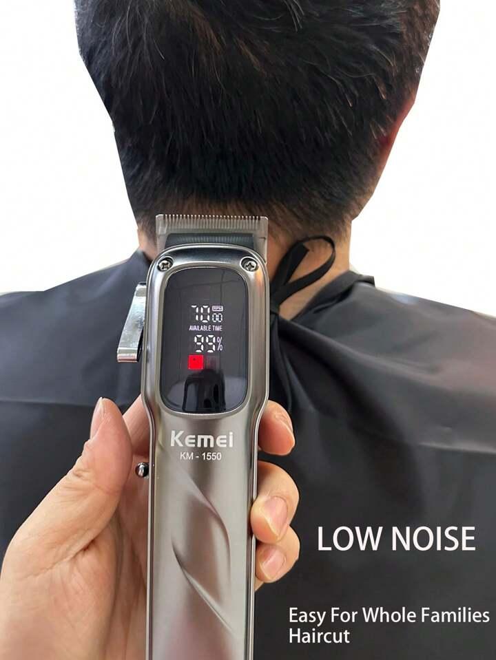 Kemei KM-1550 Professional Electric Hair Clipper for Men - Cordless, Rechargeable, 2000mAh Lithium Battery — image 3