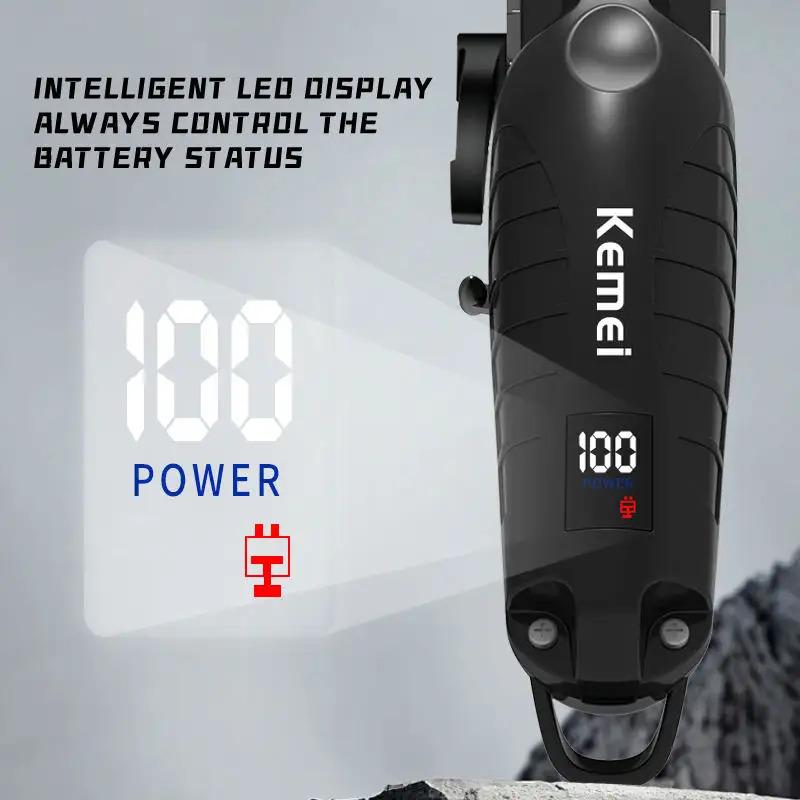 KM-2290D - Professional Electric Hair Clipper for Men, Rechargeable - Multiple Heads - Comfortable Design — image 3