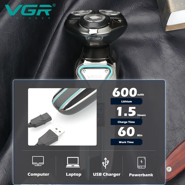 V-323 - Professional Electric Hair Clipper and Trimmer for Men, Rechargeable, Water Resistant — image 3