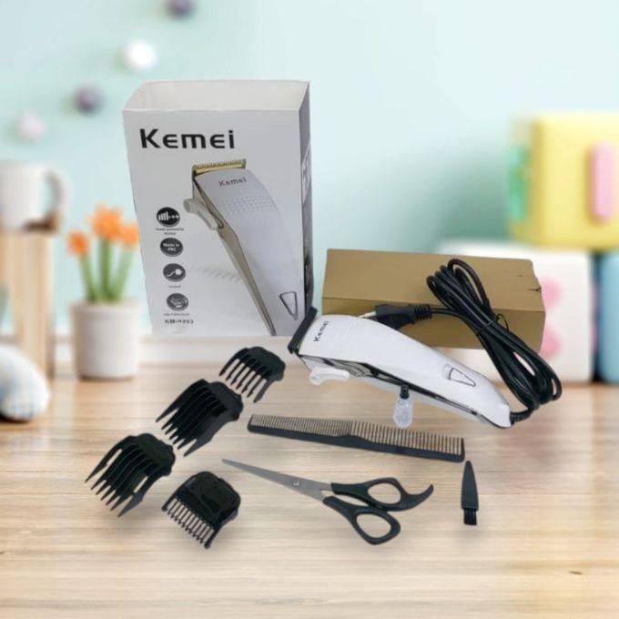KM-4803 Professional Electric Hair Clipper for Men - Silver, Rechargeable, with 4 Combs — image 2