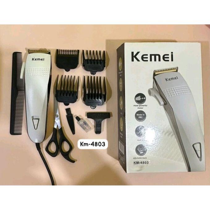 KM-4803 Professional Electric Hair Clipper for Men - Silver, Rechargeable, with 4 Combs — image 4