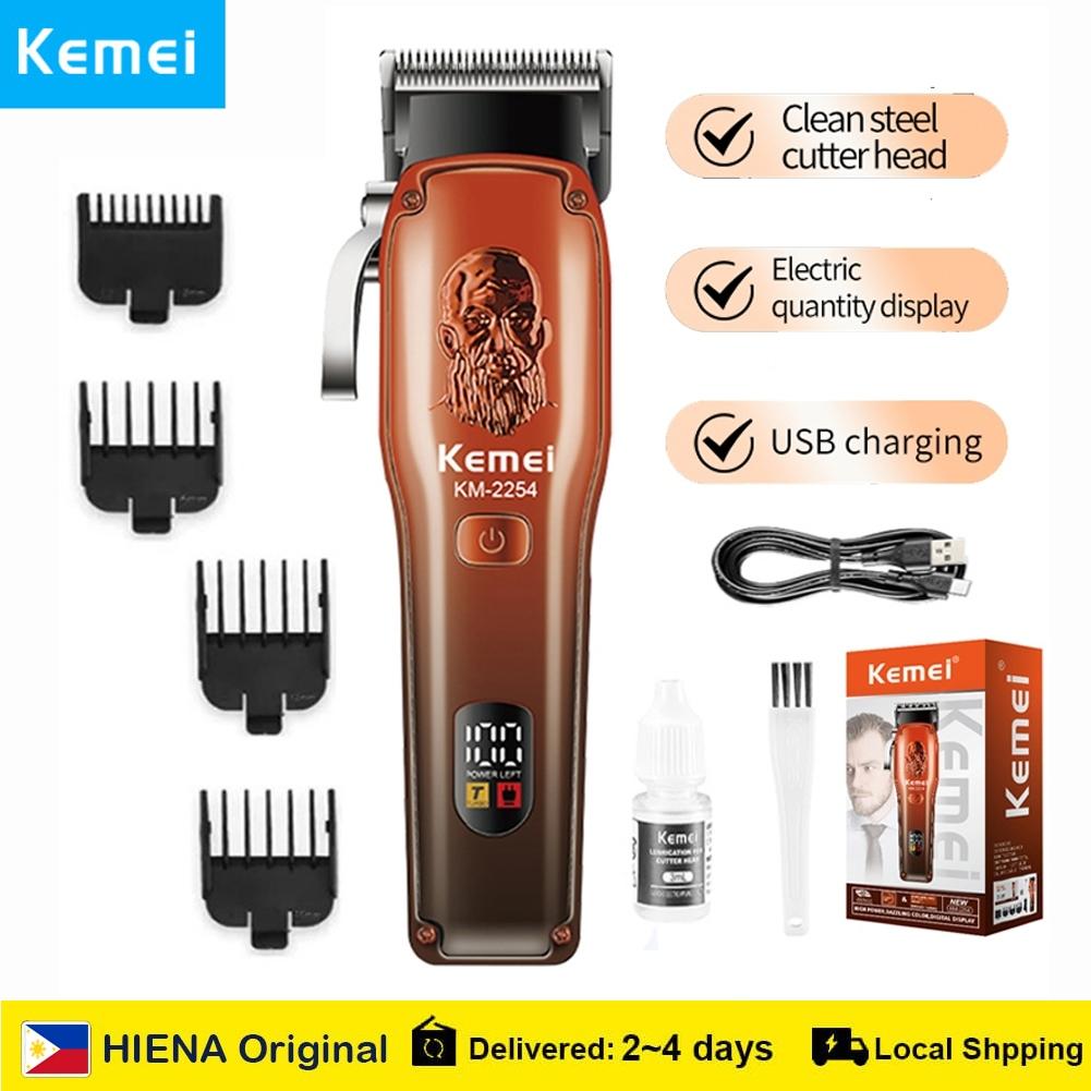 KM-2254 Professional Electric Hair Clipper for Men - Rechargeable, Orange Color, Stainless Steel Blades — image 3