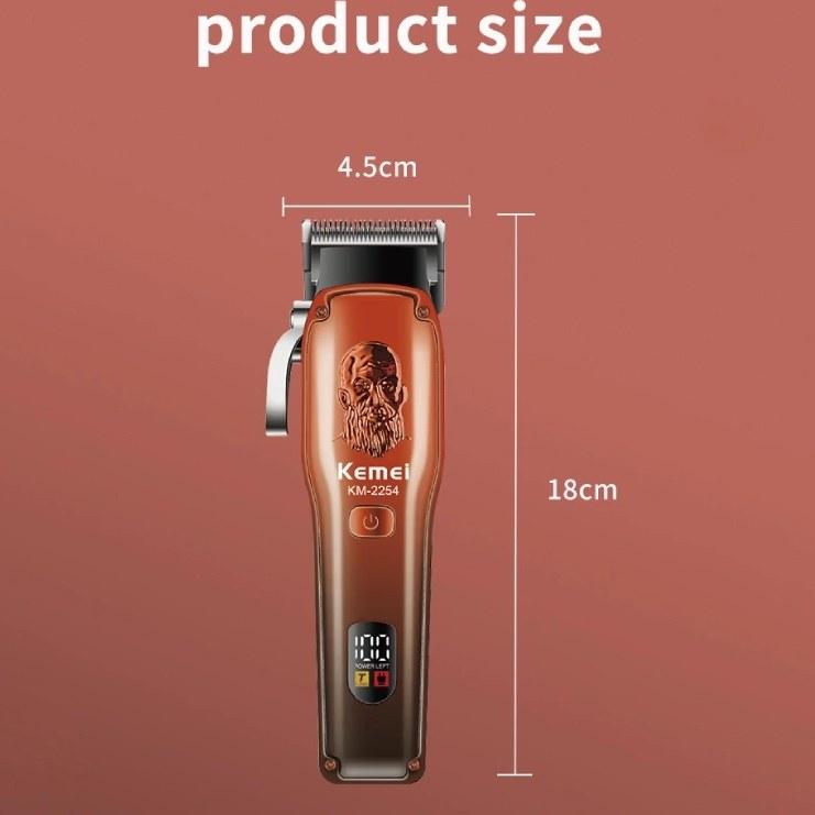 KM-2254 Professional Electric Hair Clipper for Men - Rechargeable, Orange Color, Stainless Steel Blades — image 4