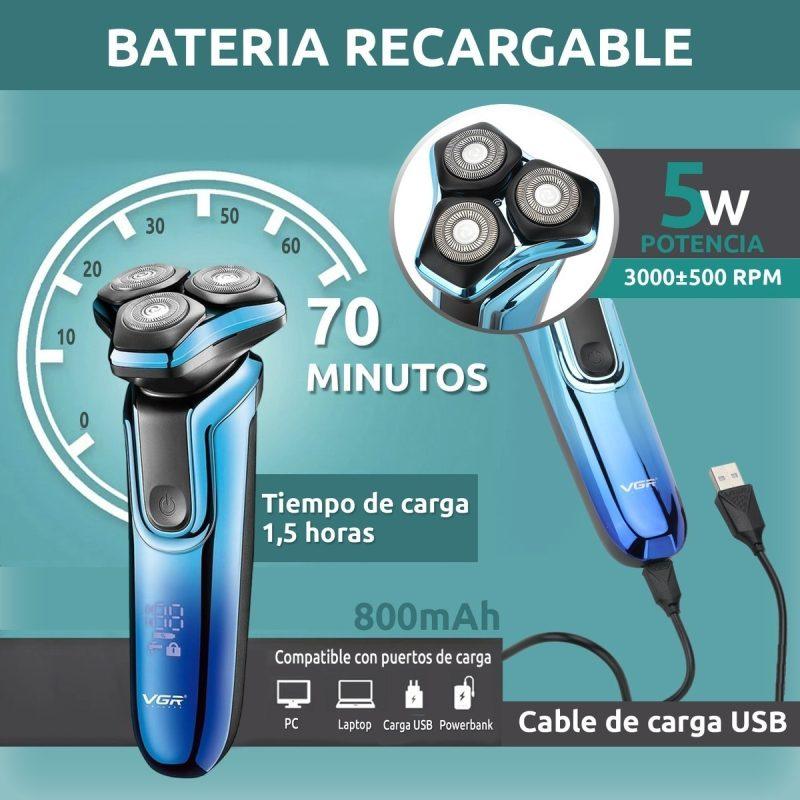 VGR V-313 - Professional Electric Hair Clipper and Trimmer for Men, Rechargeable - Stainless Steel - 3000 RPM — image 3