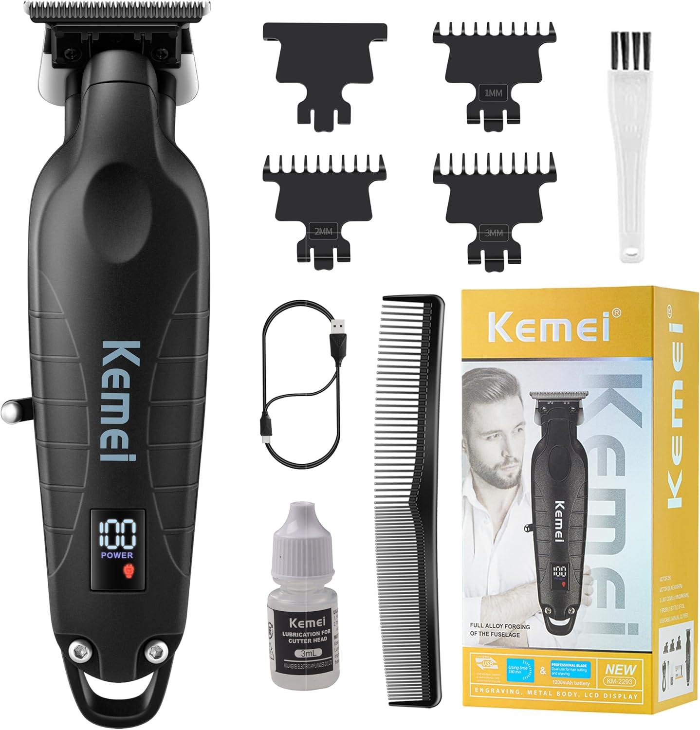 KM-2293 Professional Electric Hair Clipper for Men - Rechargeable, LED Display, Black — image 2