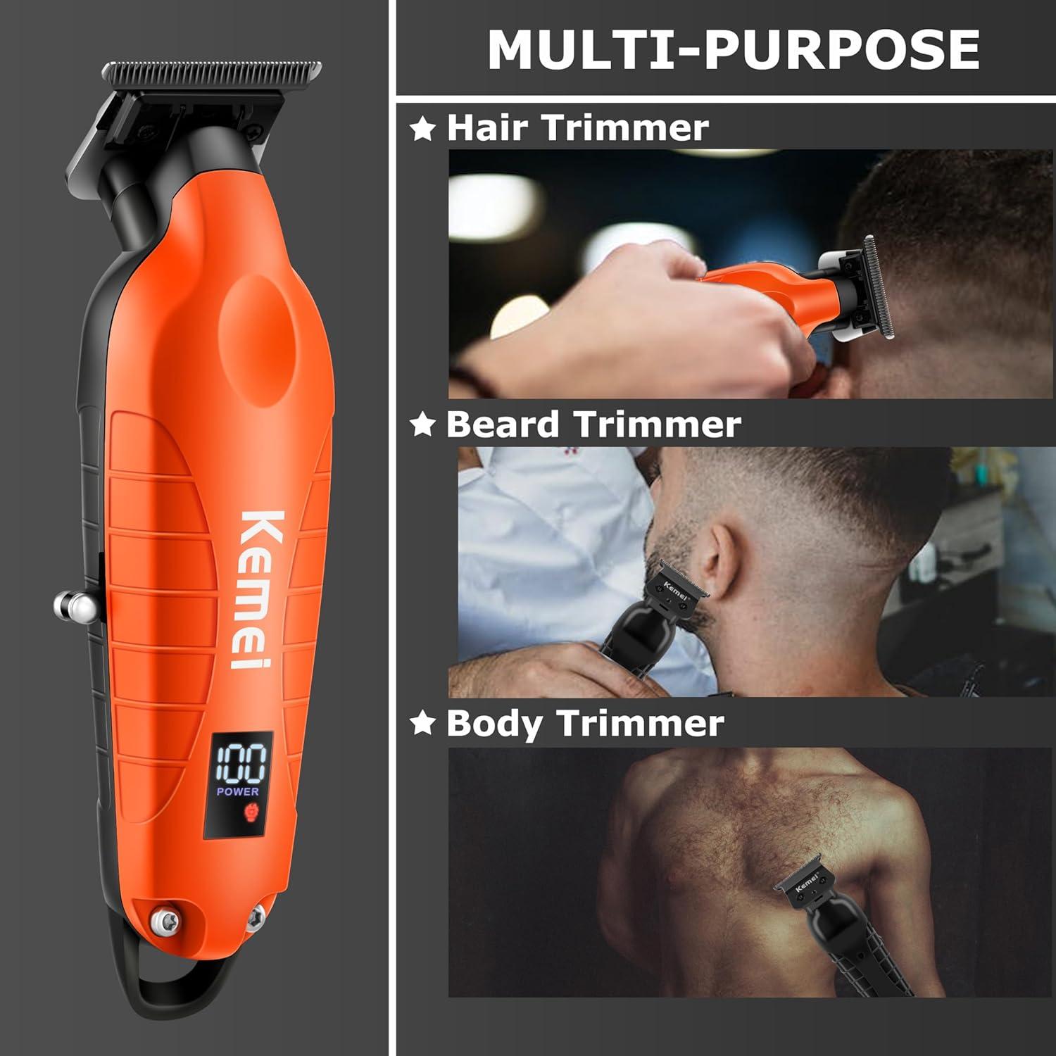 KM-2293 Professional Electric Hair Clipper for Men - Rechargeable, LED Display, Black — image 4