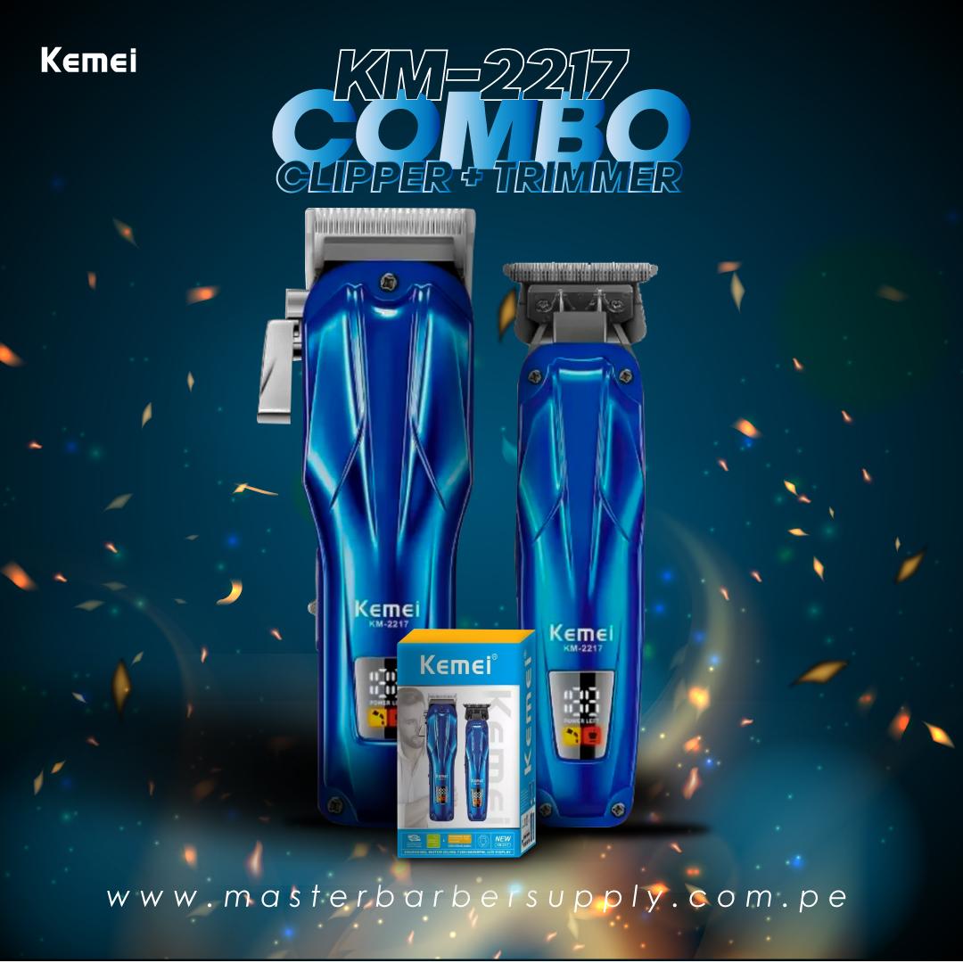 Kemei 2217 - Professional Electric Hair Clipper for Men, Rechargeable, Multi-Purpose, Stainless Steel