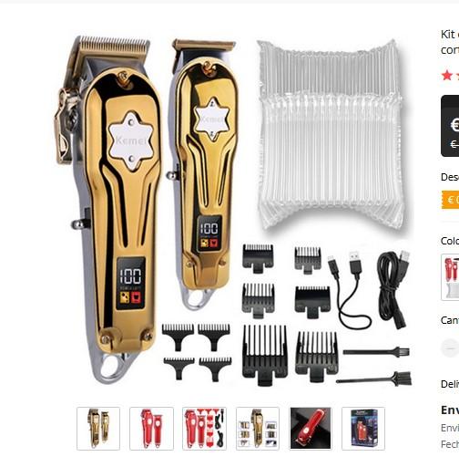 Kemei KM-2011 - Professional Rechargeable Electric Hair Clipper for Men - 2 Clippers with LED Displays and 10 Guide Combs — image 2