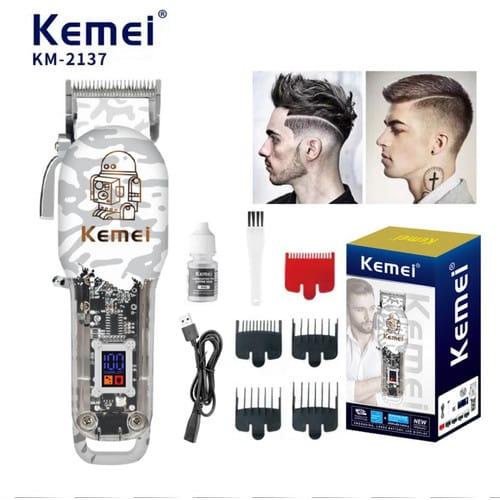 Kemei KM-2137 - Rechargeable Electric Hair Clipper for Men, 8,200 RPM, Beard and Body Hair Trimmer — image 5