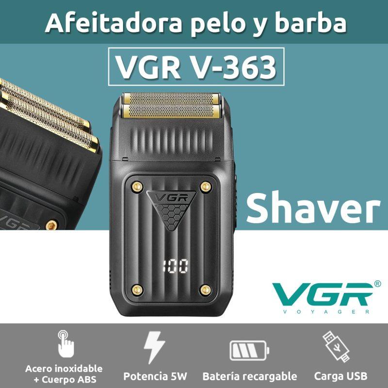 VGR V-363 - Professional Electric Hair Clipper and Trimmer for Men - Rechargeable - LED Display - Water-Resistant