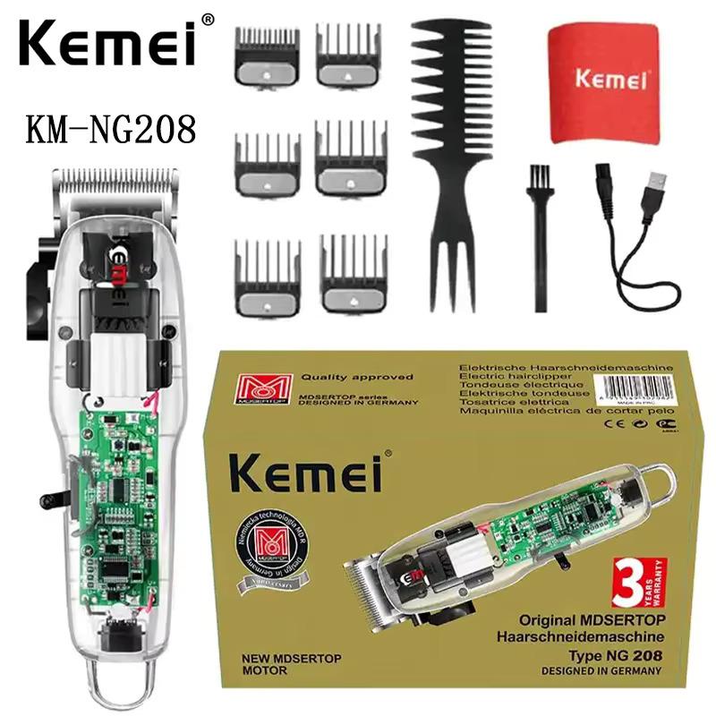 KM-208 Professional Rechargeable Electric Hair Clipper for Men - Comfortable Design, Multiple Heads, Easy Maintenance — image 2