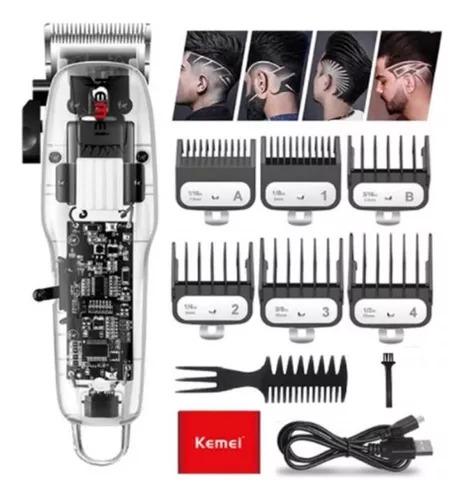 KM-208 Professional Rechargeable Electric Hair Clipper for Men - Comfortable Design, Multiple Heads, Easy Maintenance — image 3