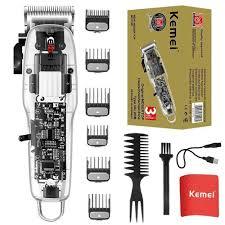 KM-208 Professional Rechargeable Electric Hair Clipper for Men - Comfortable Design, Multiple Heads, Easy Maintenance